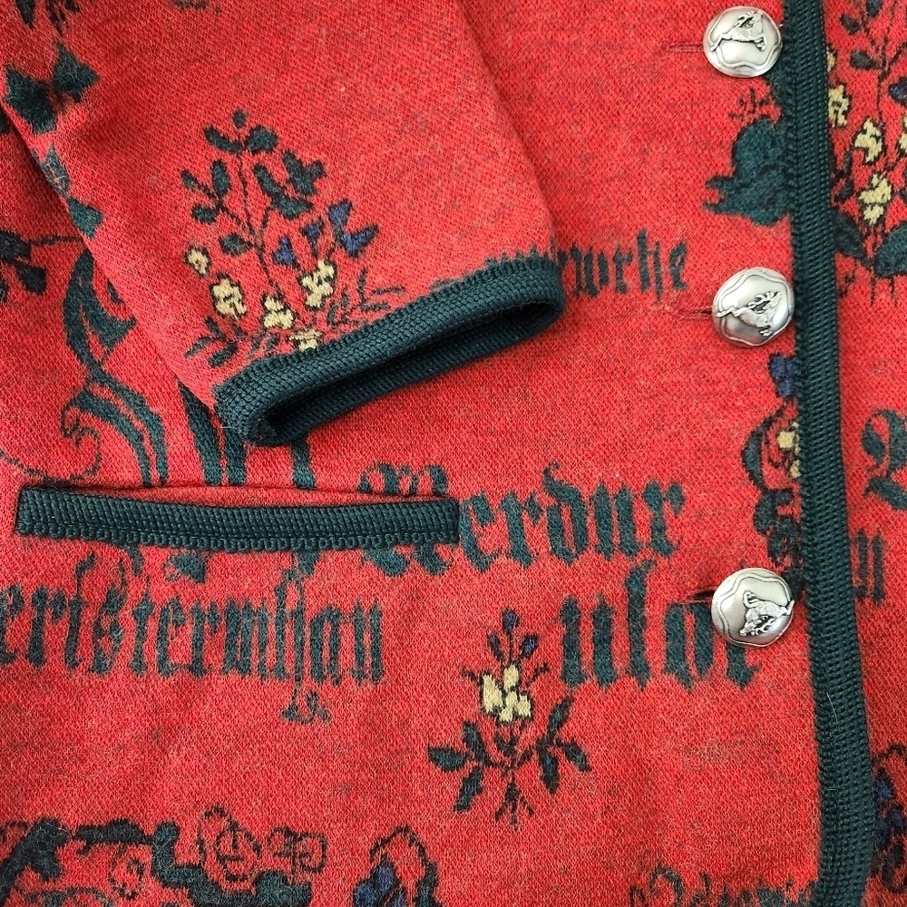 KITZ-PICHLER Vintage 100% Wool Austrian women's Sweater Cardigan Medium - Picture 5 of 16